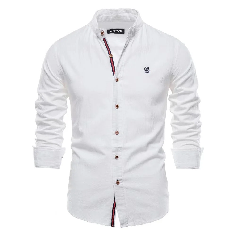 Herren Stehkragen Freizeithemd Slim Fit Langarm – Modernes Henley Shirt für Alltag & Freizeit - Image 4