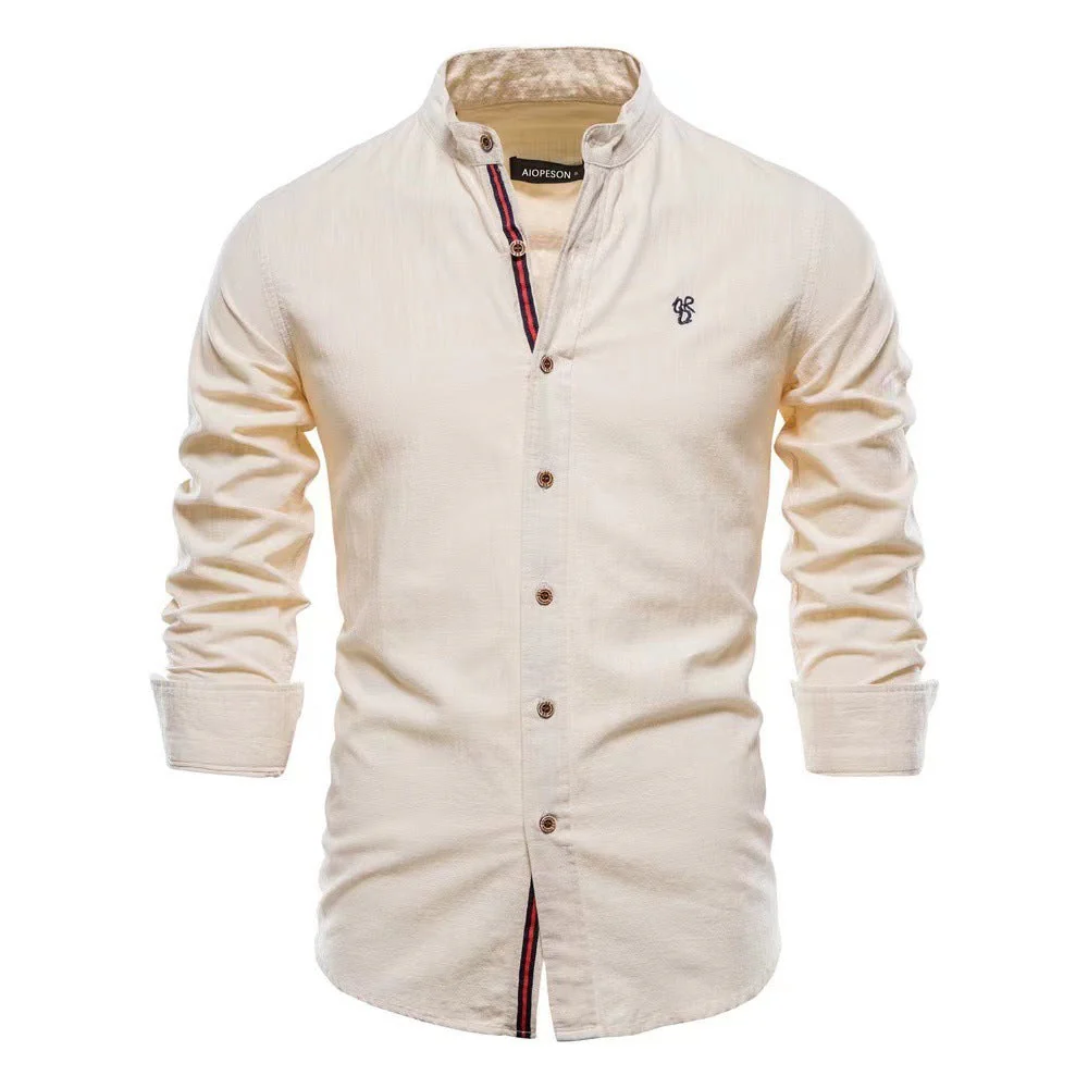 Herren Stehkragen Freizeithemd Slim Fit Langarm – Modernes Henley Shirt für Alltag & Freizeit - Image 7