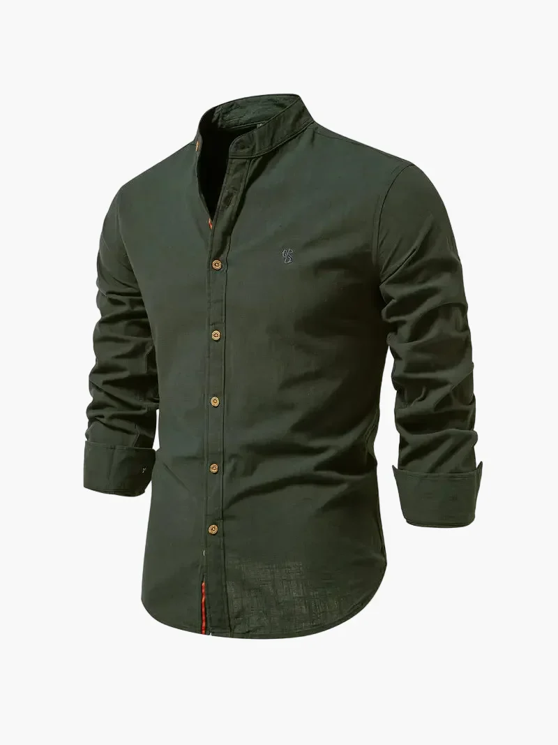 Herren Stehkragen Langarmhemd – Modernes Business & Freizeit Hemd, Slim Fit, Elegant - Image 15