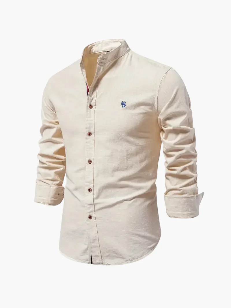 Herren Stehkragen Langarmhemd – Modernes Business & Freizeit Hemd, Slim Fit, Elegant - Image 5