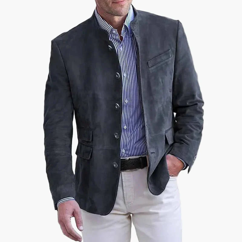 Herren Stehkragen Sakko Modern Business Freizeit Elegant - Image 2