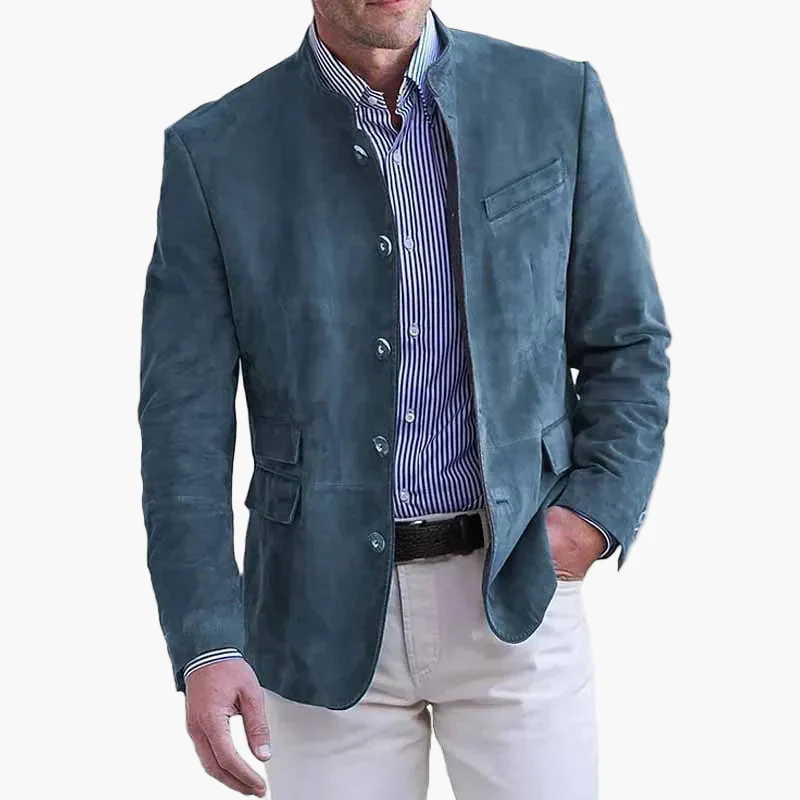 Herren Stehkragen Sakko Modern Business Freizeit Elegant - Image 3