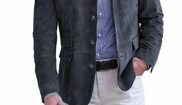Herren Stehkragen Sakko Modern Business Freizeit Elegant - Image 5