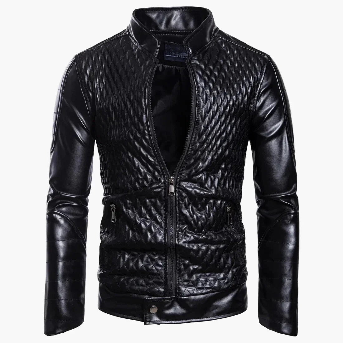Herren Steppjacke im Rock-Stil – Moderne Freizeitjacke mit Rhombenmuster und Stehkragen - Image 2