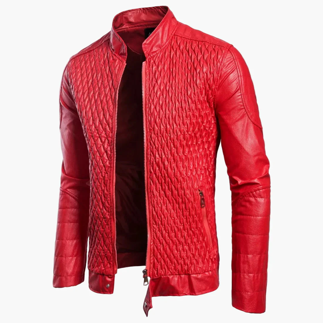 Herren Steppjacke im Rock-Stil – Moderne Freizeitjacke mit Rhombenmuster und Stehkragen - Image 4