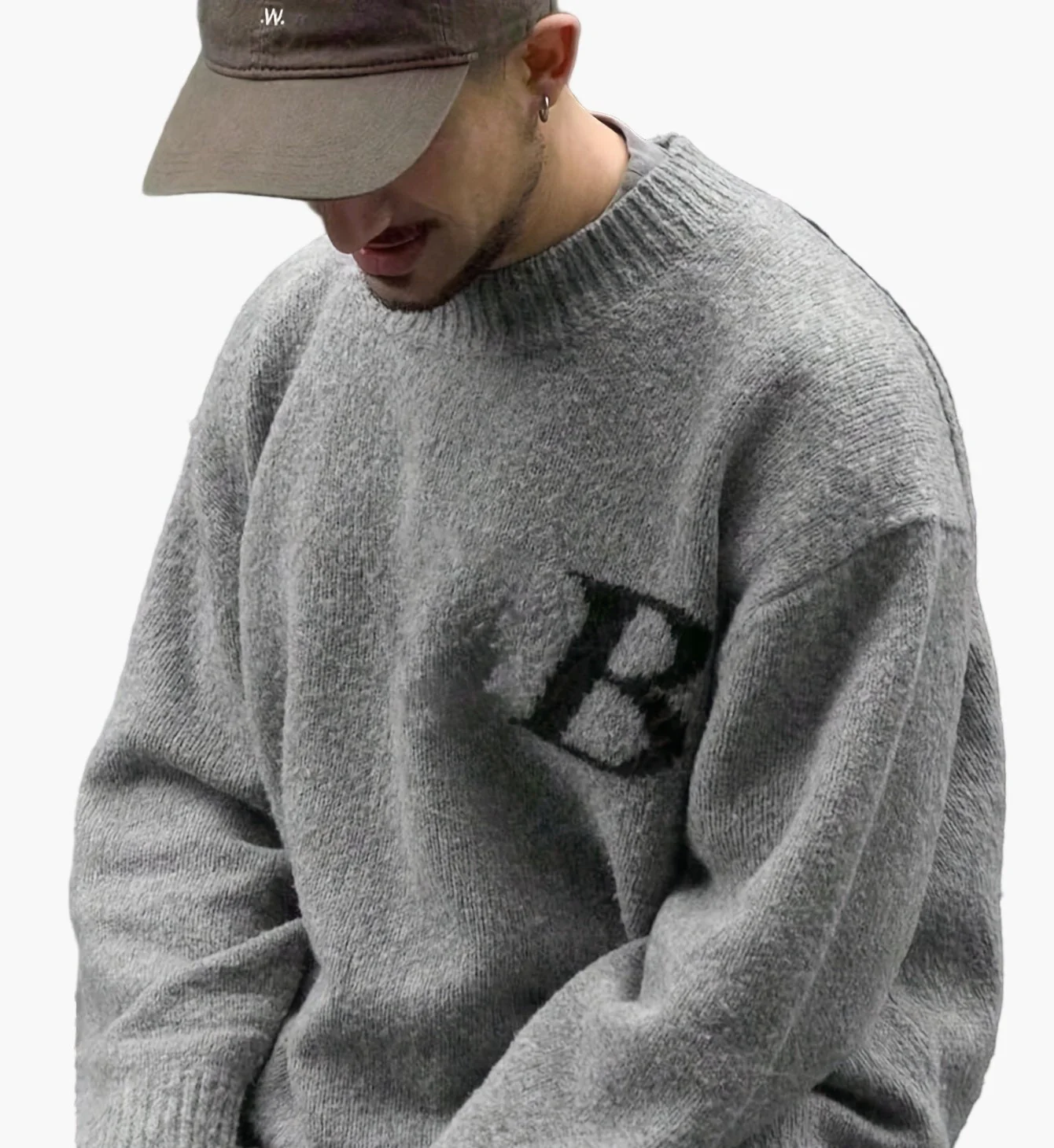 Herren Streetstyle Pullover mit Buchstabenmuster und lockerem Schnitt – Perfekt für Herbst und Winter - Image 3