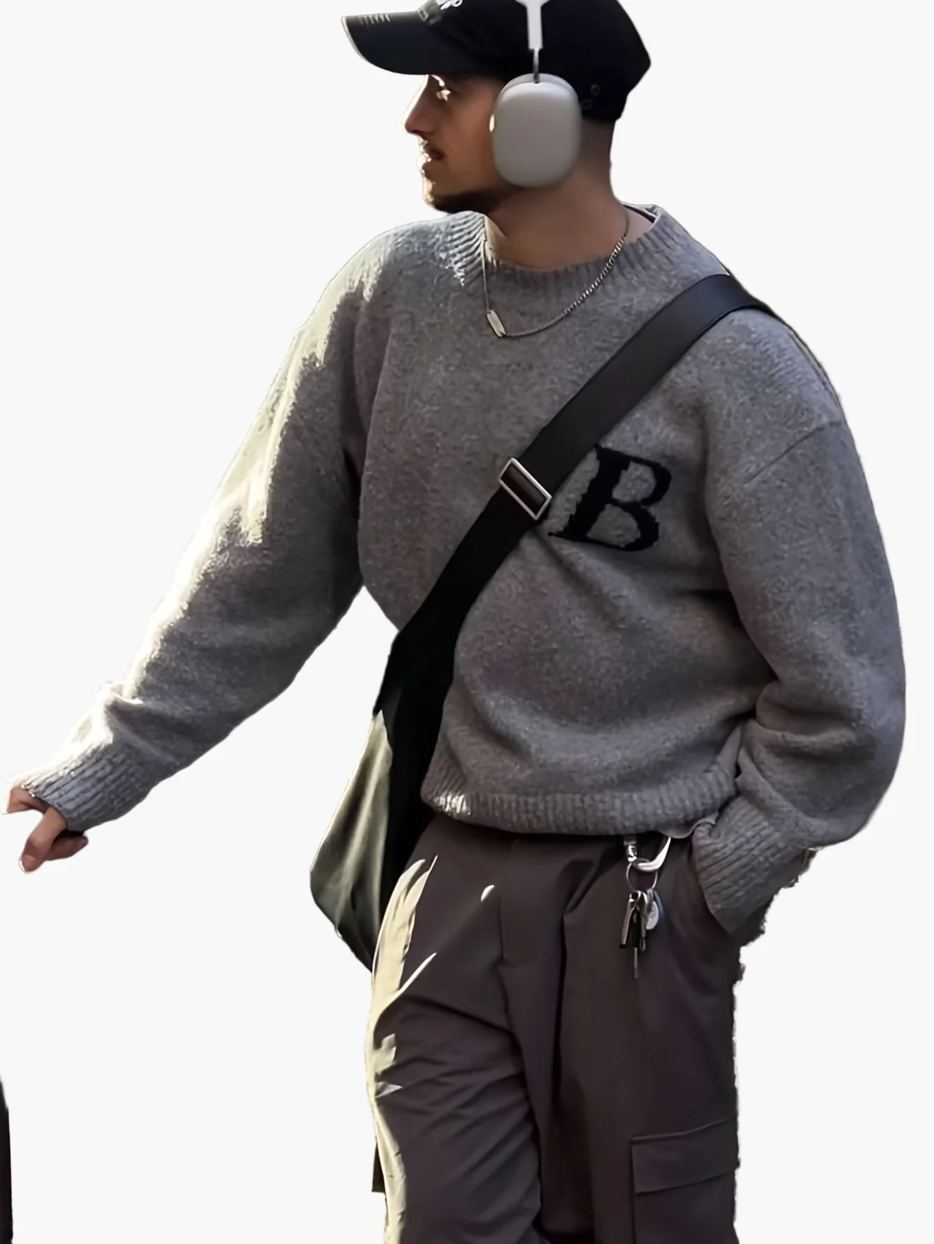 Herren Streetstyle Pullover mit Buchstabenmuster und lockerem Schnitt – Perfekt für Herbst und Winter - Image 4
