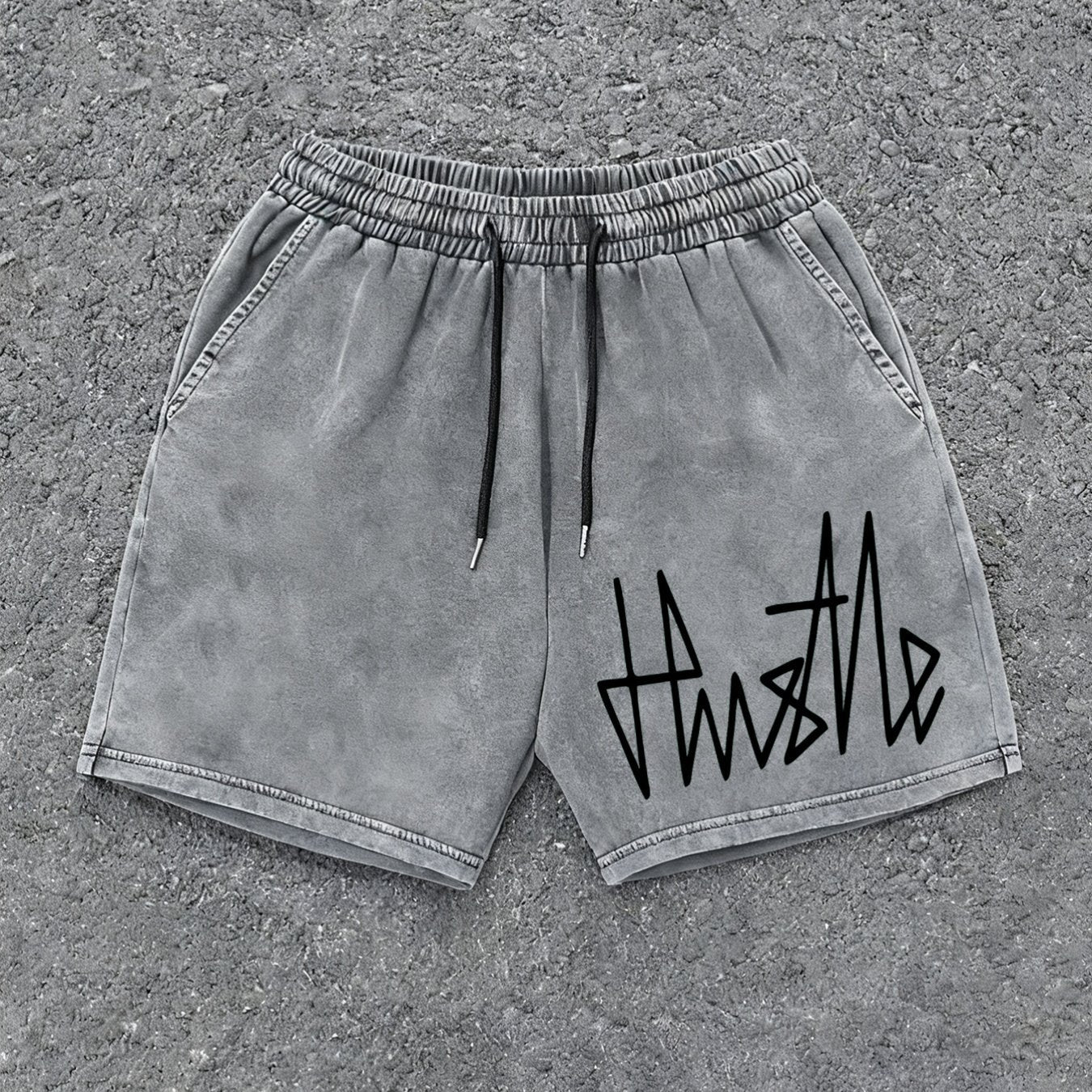Herren Streetwear Shorts mit „Hustle“-Print – Lässige Urban Style Shorts für Alltag und Freizeit - Image 13