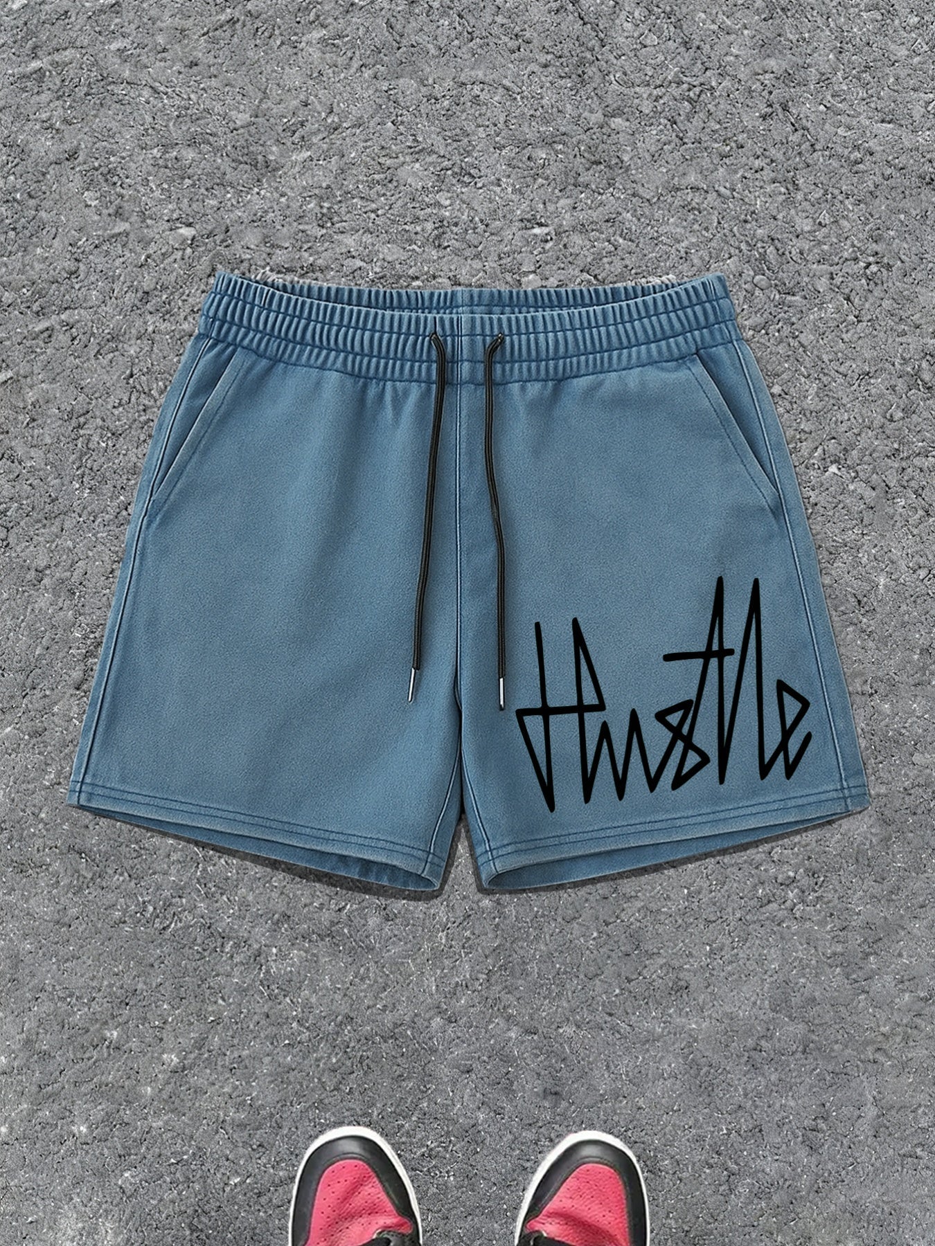 Herren Streetwear Shorts mit „Hustle“-Print – Lässige Urban Style Shorts für Alltag und Freizeit - Image 4