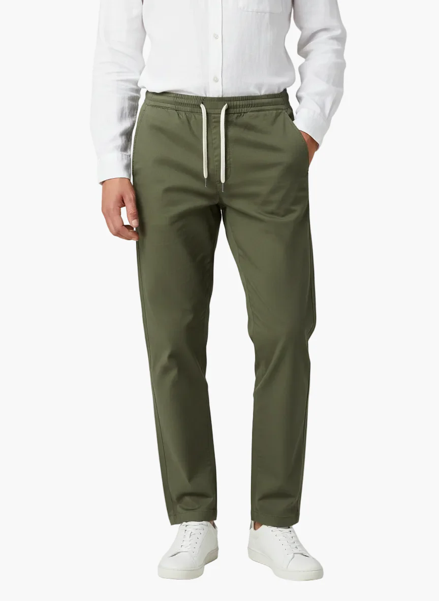 Herren Stretch-Chinohose mit Kordelzug – Bequeme Business- und Freizeit-Hose, Modern Fit - Image 3