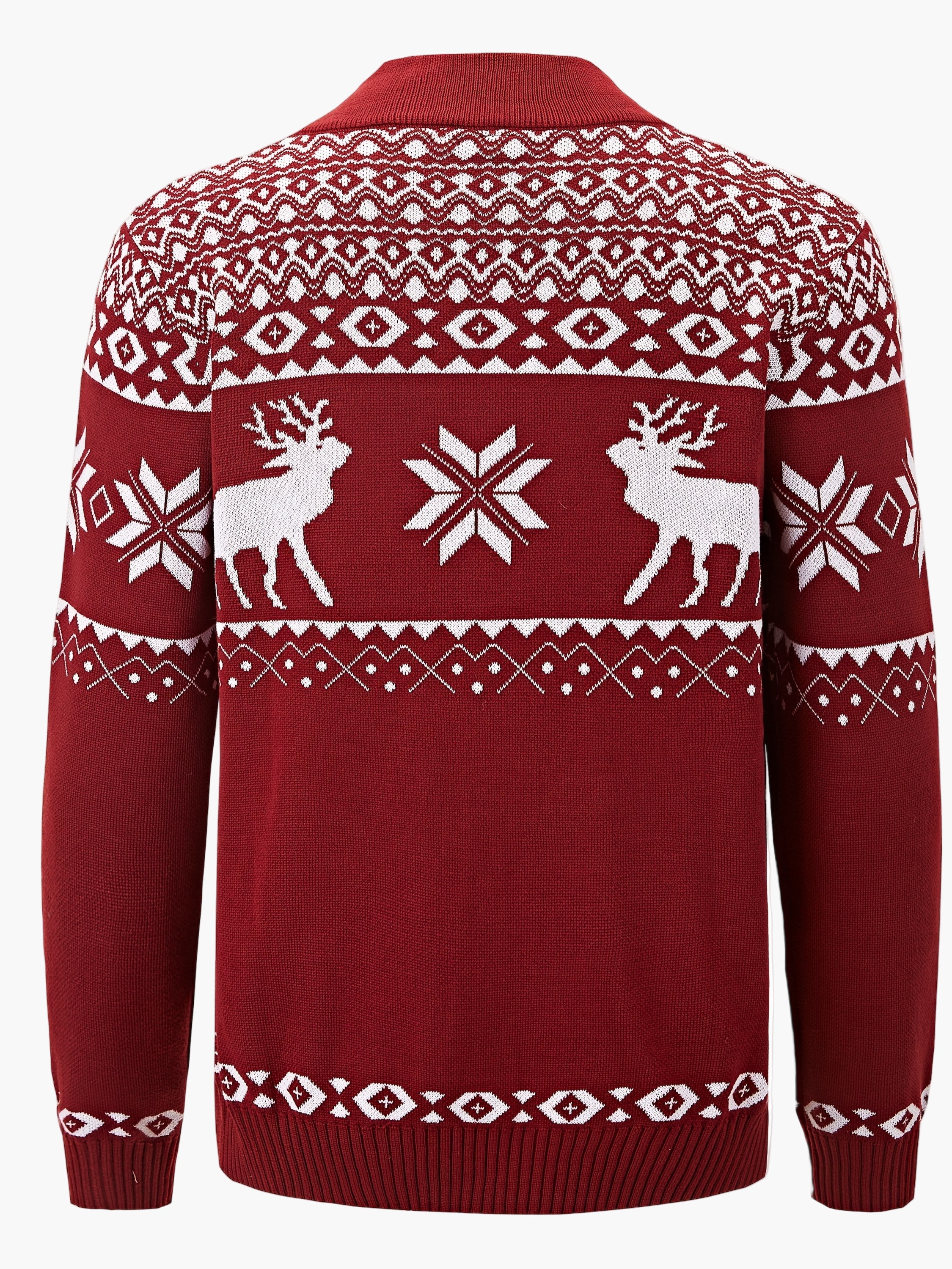 Herren Strickjacke mit Rentiermuster – Weihnachtsstil, Freizeit, Ideal für Herbst und Winter - Image 2