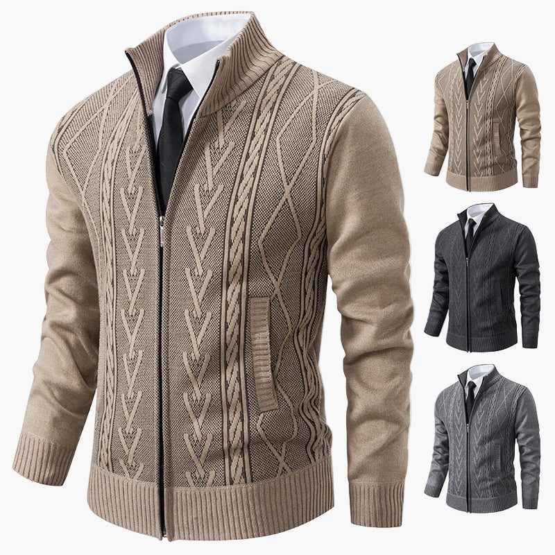 Herren Strickjacke mit Reißverschluss – Modischer Business Cardigan für stilvolle Anlässe