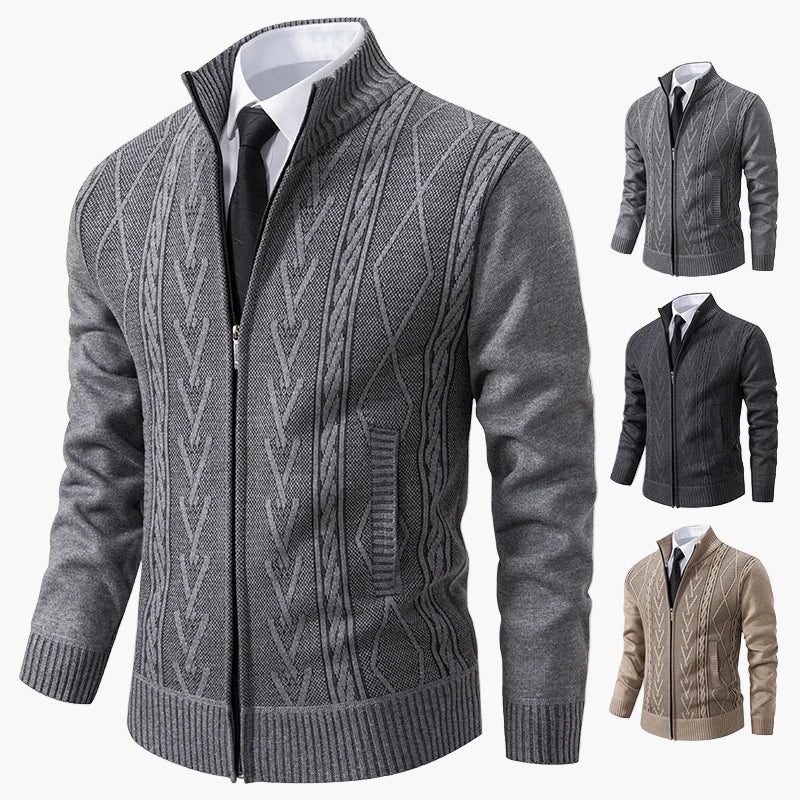 Herren Strickjacke mit Reißverschluss – Modischer Business Cardigan für stilvolle Anlässe - Image 3