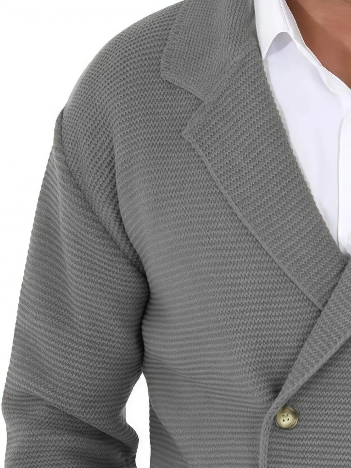 Herren Strickjacke mit Reverskragen, Doppelreiher – Eleganter Casual Blazer für Alltag und Büro - Image 7