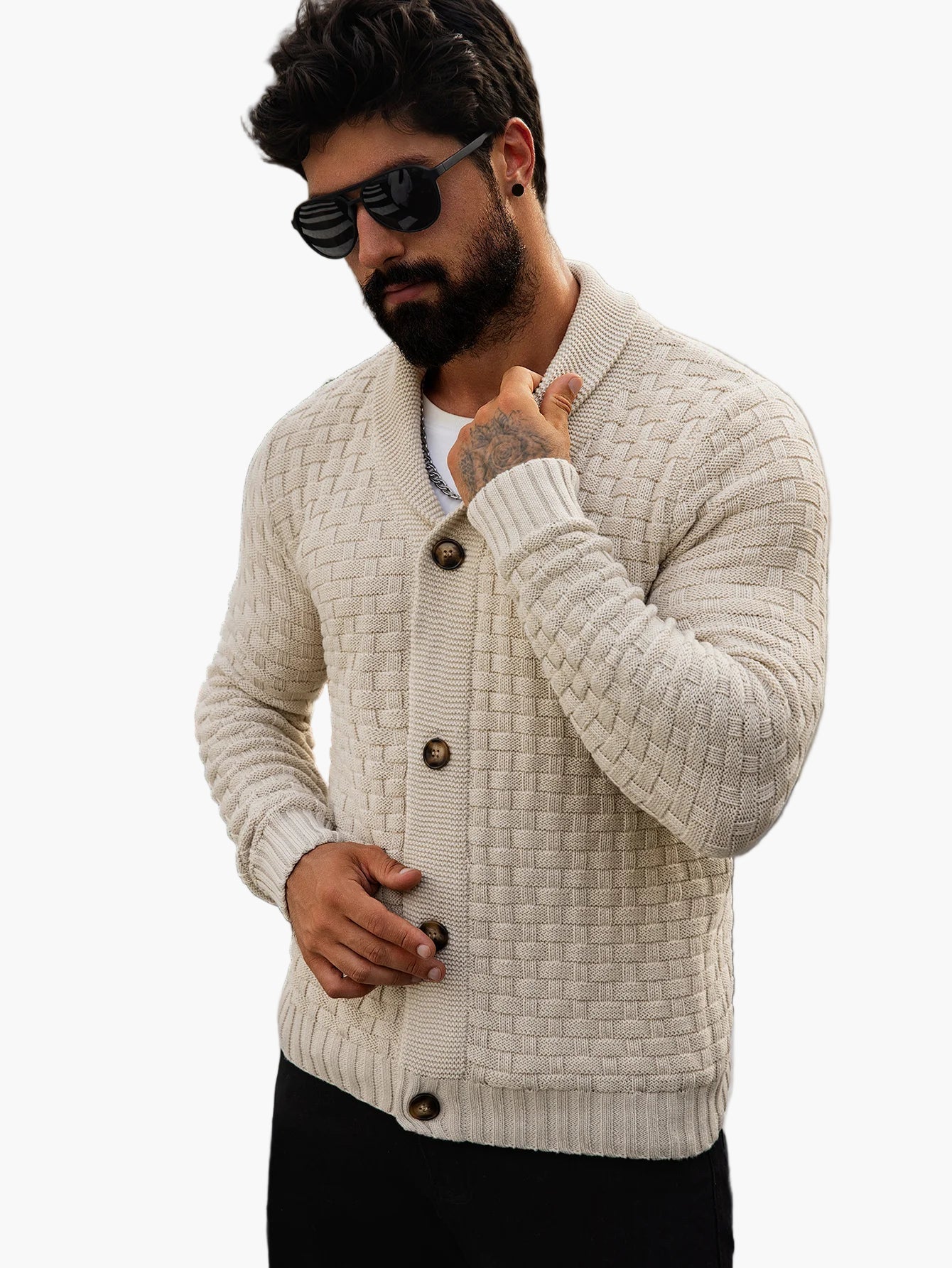 Herren Strickjacke mit Schalkragen – Stilvoller Freizeit-Cardigan, Modernes Design - Image 2