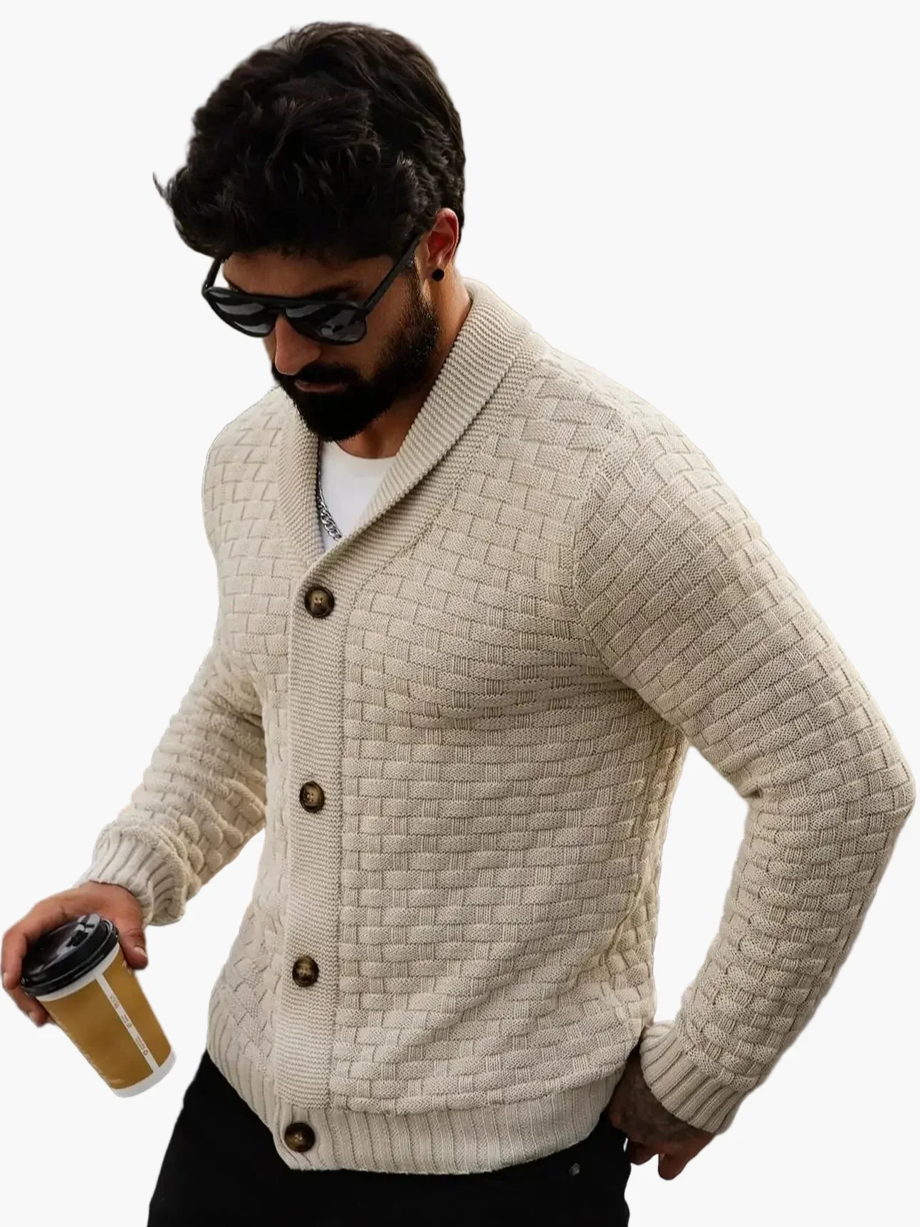 Herren Strickjacke mit Schalkragen – Stilvoller Freizeit-Cardigan, Modernes Design - Image 5