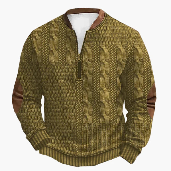 Herren Stricklook Sweatshirt mit Stehkragen und Reißverschluss – Stilvoller Freizeitpullover für Alltag und Outdoor - Image 12