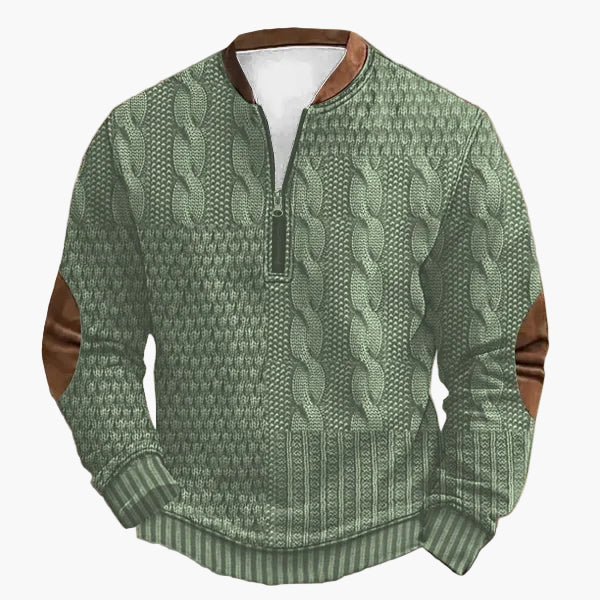 Herren Stricklook Sweatshirt mit Stehkragen und Reißverschluss – Stilvoller Freizeitpullover für Alltag und Outdoor - Image 13