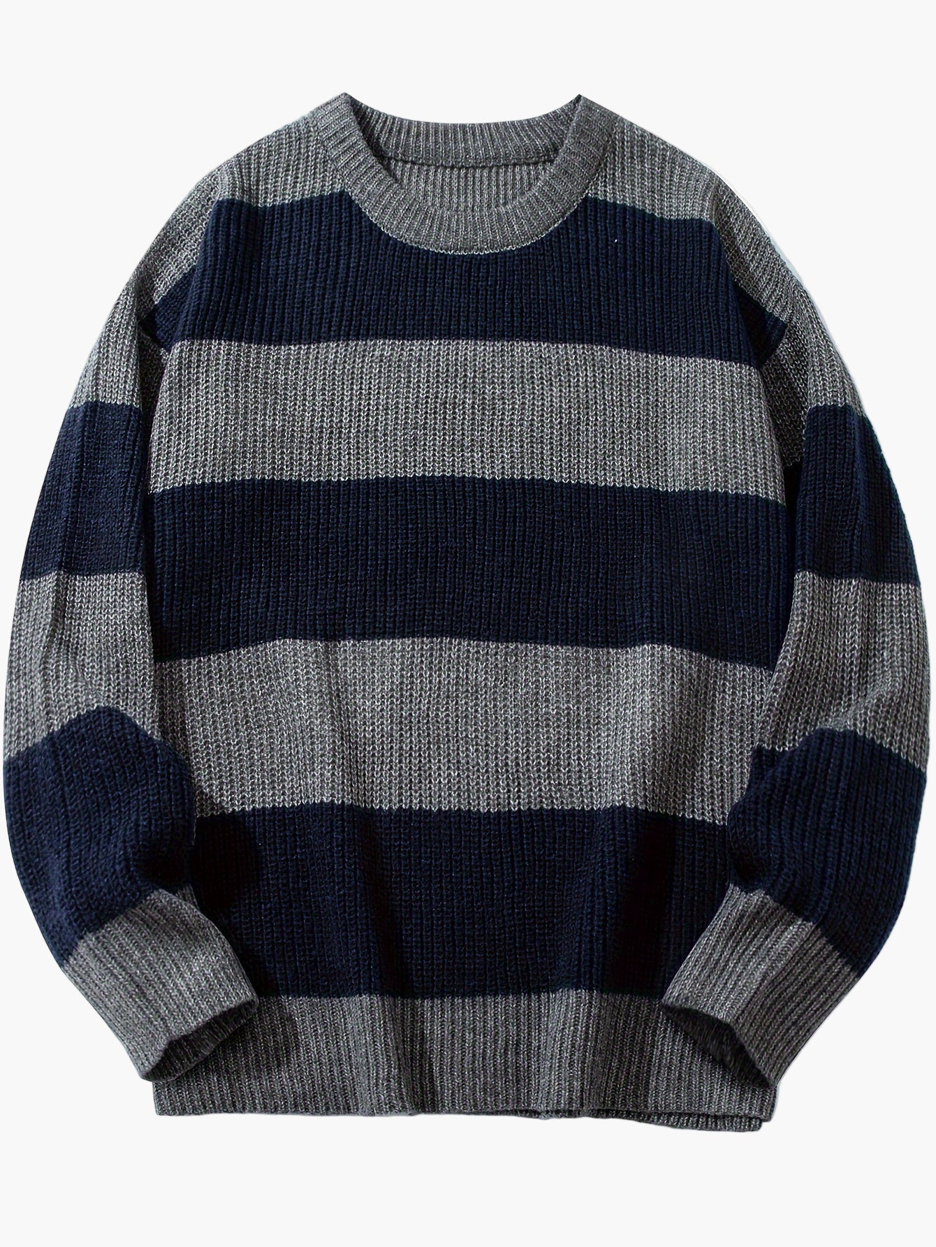 Herren Strickpullover mit breiten Streifen – Lässiger Oversize Look für Herbst und Winter - Image 2