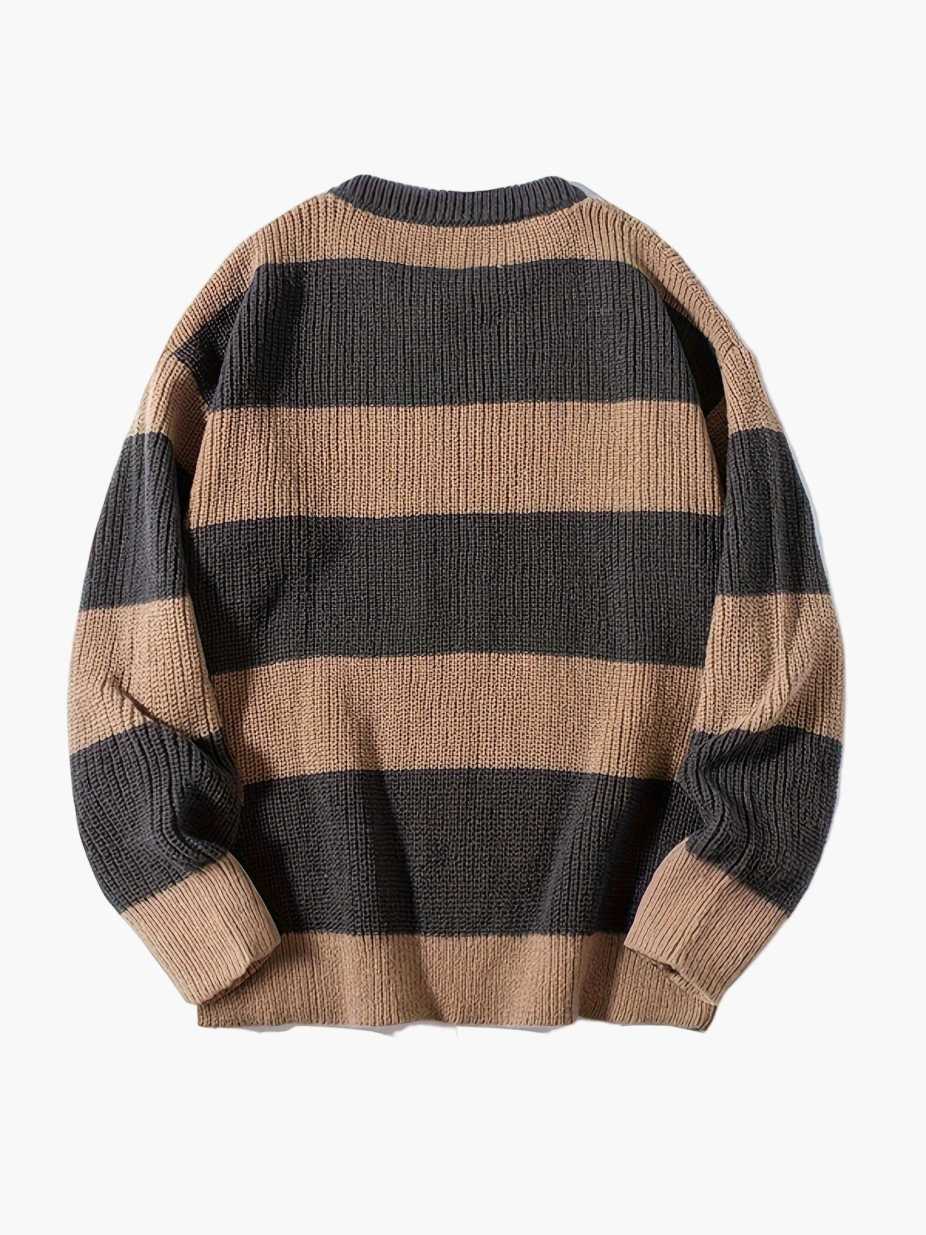 Herren Strickpullover mit breiten Streifen – Lässiger Oversize Look für Herbst und Winter - Image 3