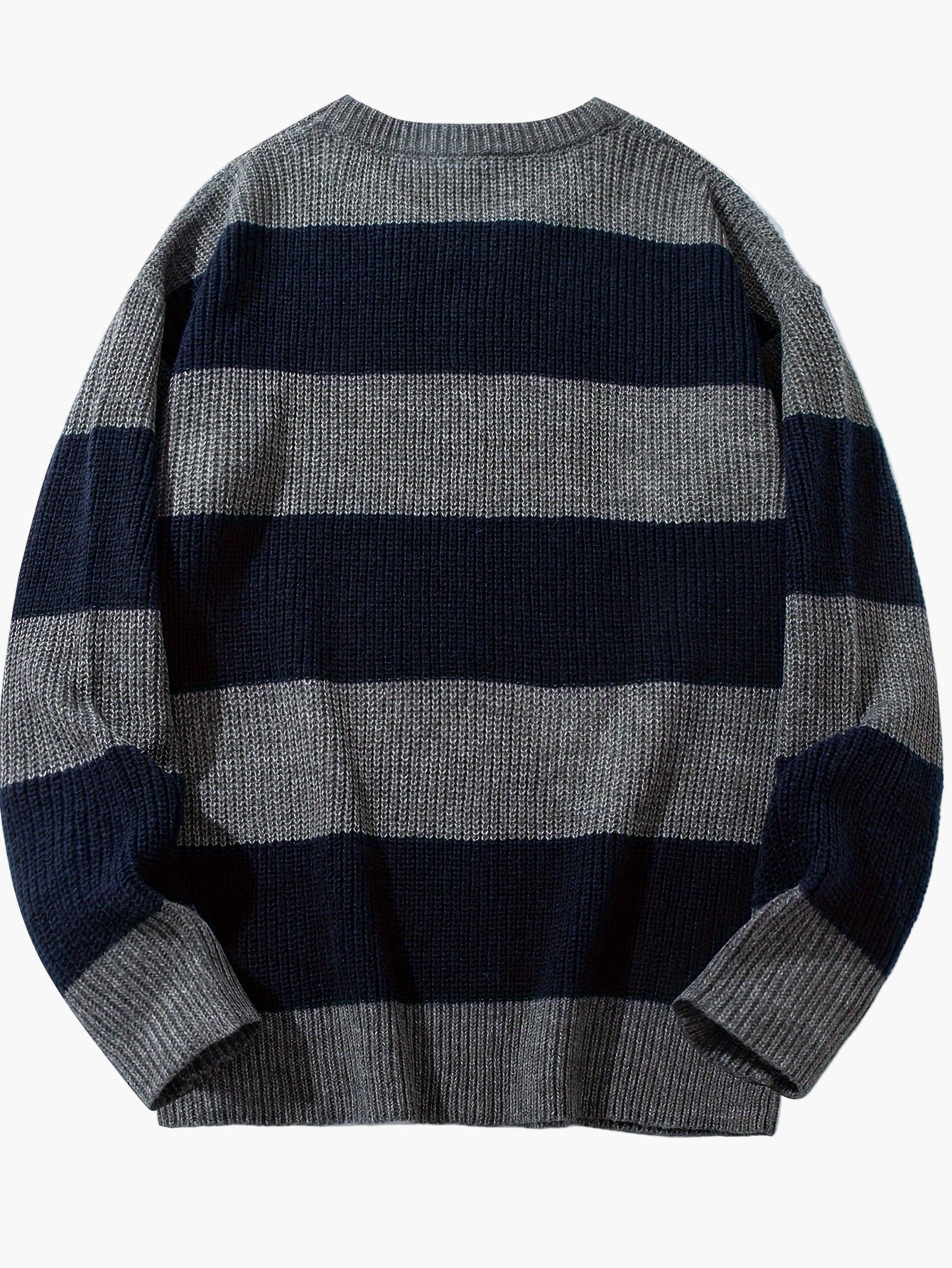 Herren Strickpullover mit breiten Streifen – Lässiger Oversize Look für Herbst und Winter - Image 4