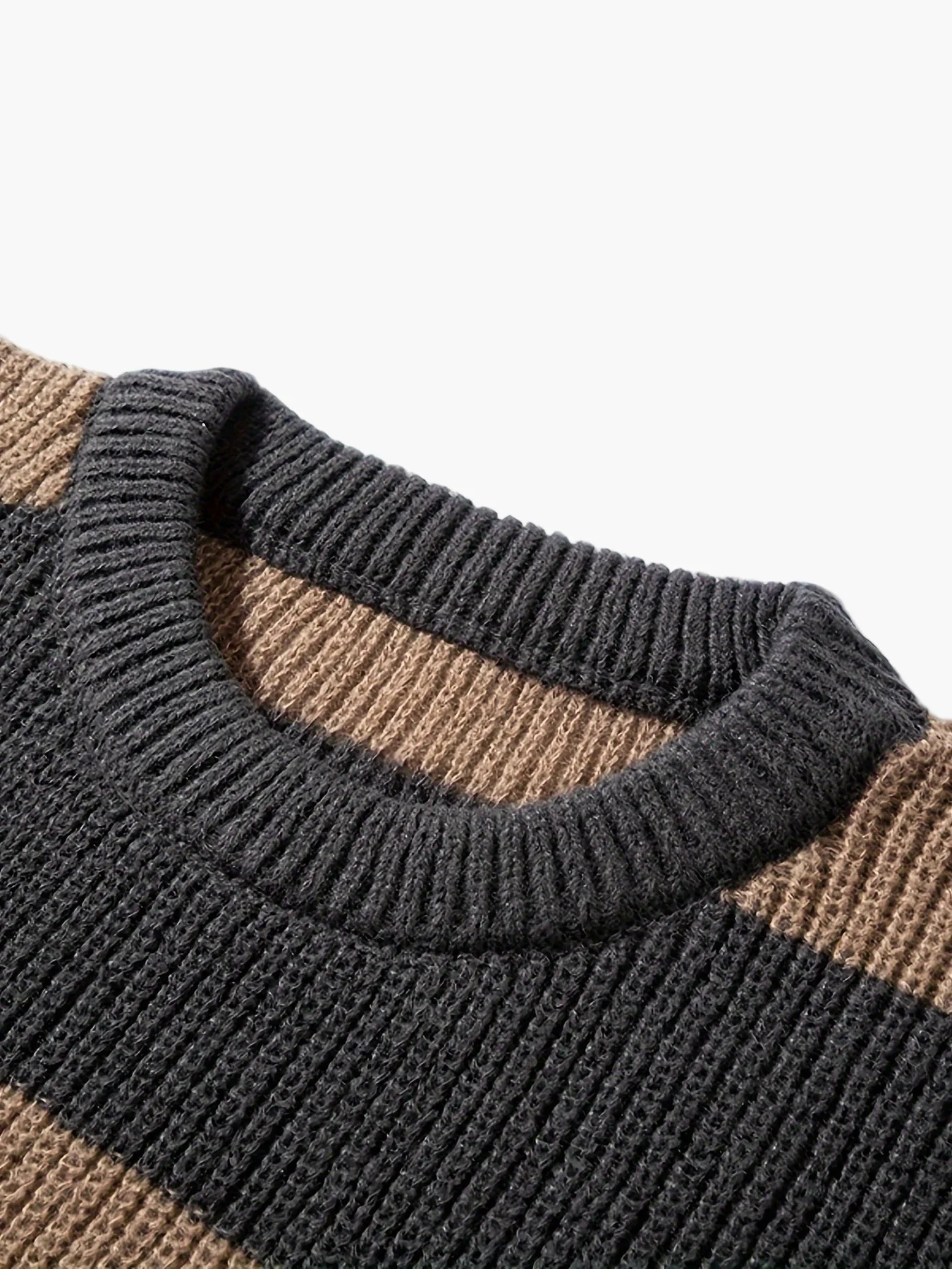 Herren Strickpullover mit breiten Streifen – Lässiger Oversize Look für Herbst und Winter - Image 5