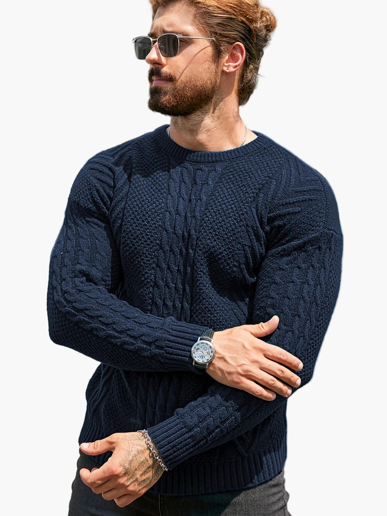 Herren Strickpullover im Casual Stil – Modischer Freizeitpullover für Herbst und Winter - Image 10