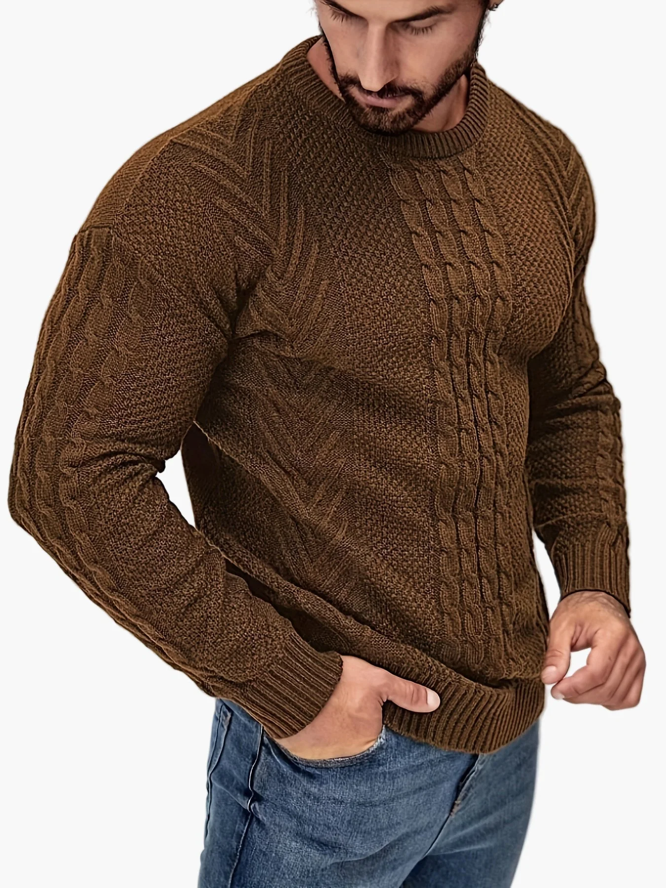 Herren Strickpullover im Casual Stil – Modischer Freizeitpullover für Herbst und Winter - Image 2