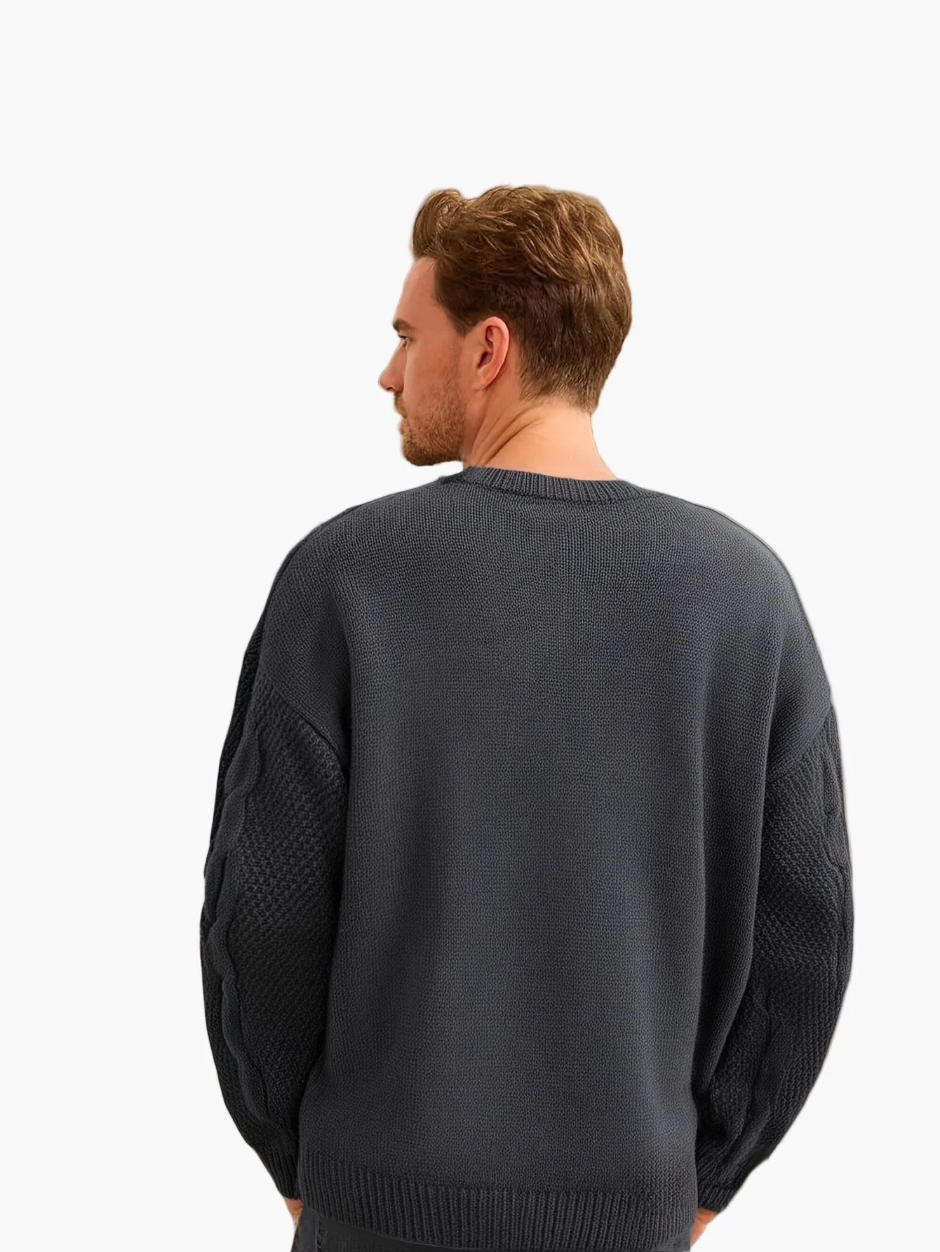 Herren Strickpullover im Casual Stil mit Zopfmuster – Perfekt für Herbst und Winter - Image 2