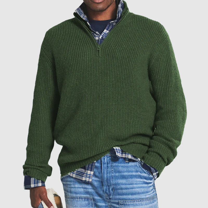 Herren Strickpullover mit halbem Reißverschluss – Klassischer Business-Casual Look für Alltag und Büro - Image 5