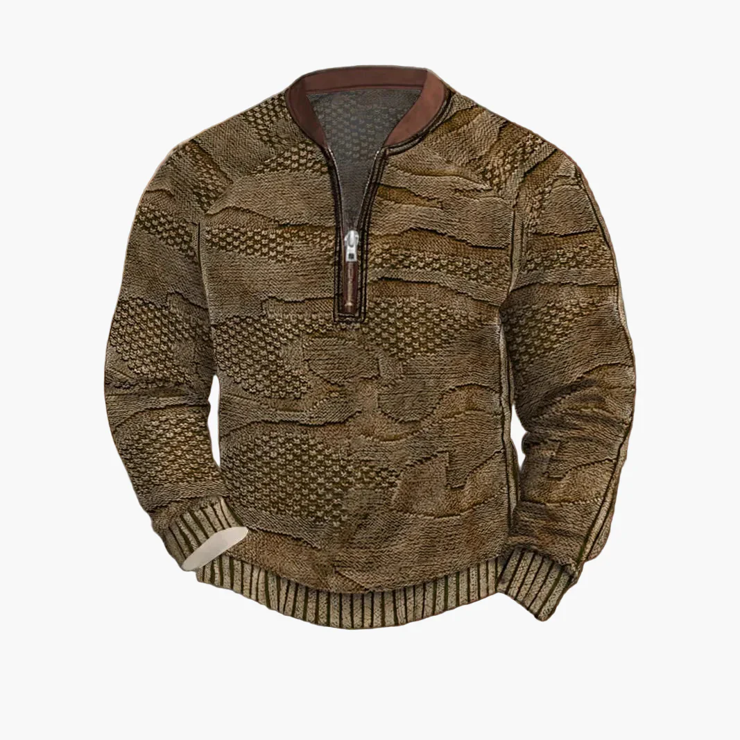 Herren Strickpullover Halbzip Street Style Modern Freizeit