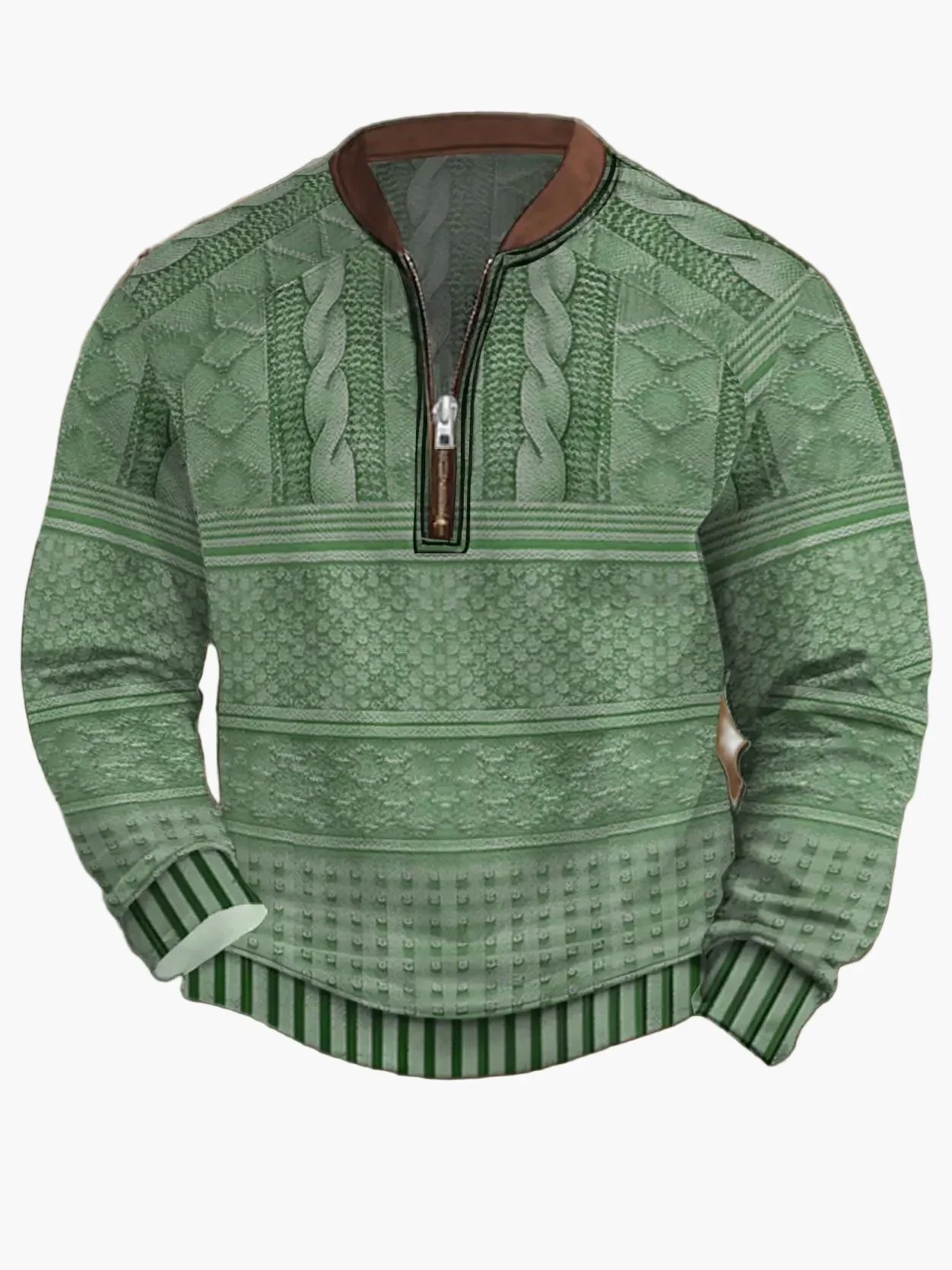 Herren Strickpullover Halbzip Street Style Modern Freizeit - Image 10