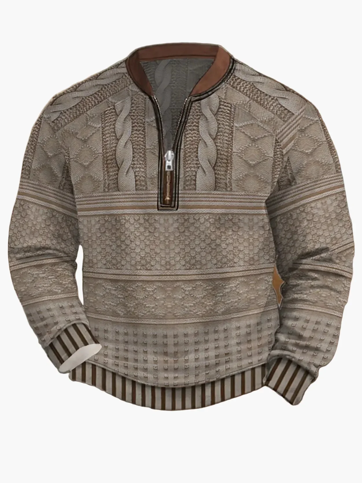 Herren Strickpullover Halbzip Street Style Modern Freizeit - Image 11