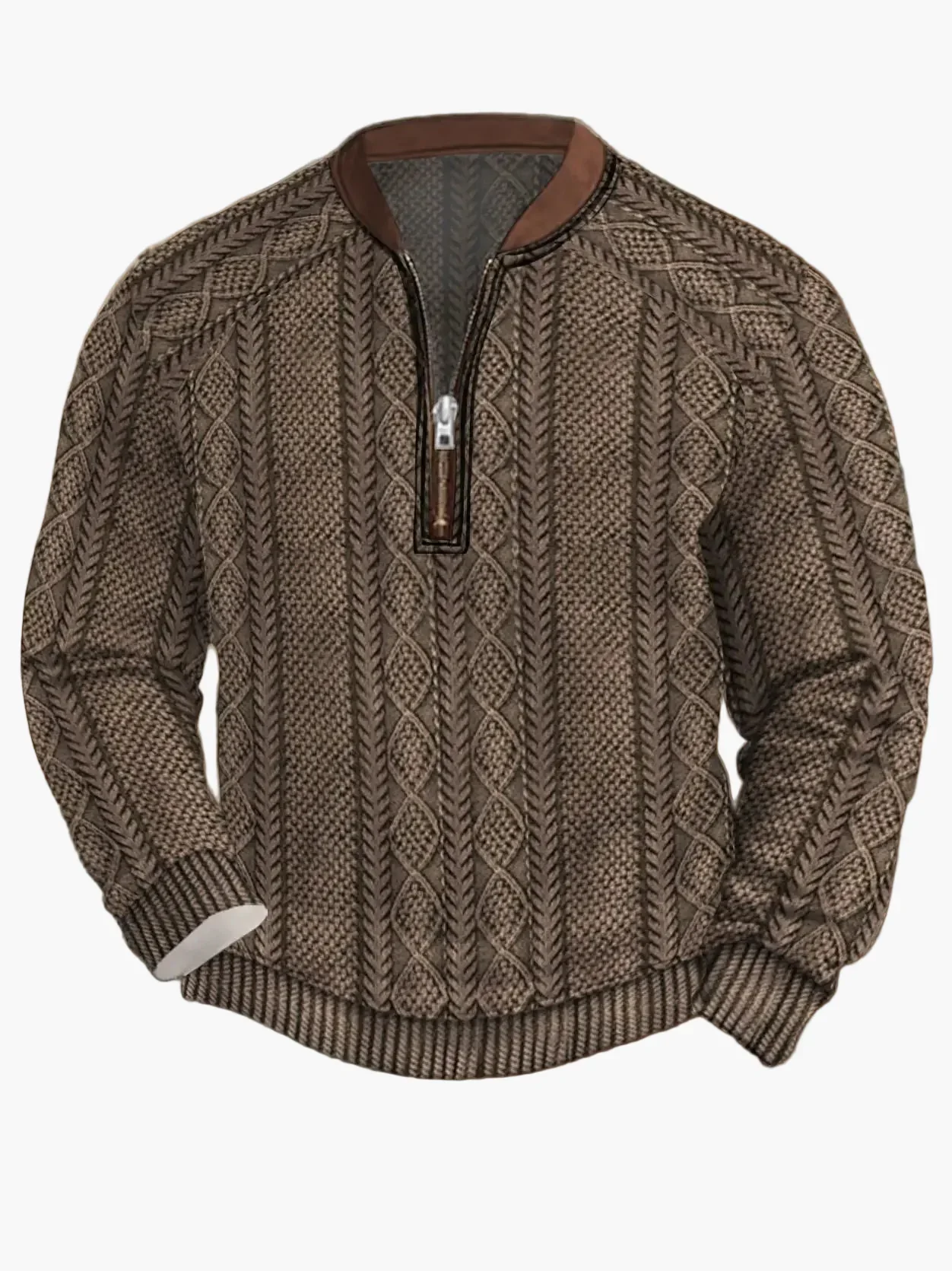Herren Strickpullover Halbzip Street Style Modern Freizeit - Image 12
