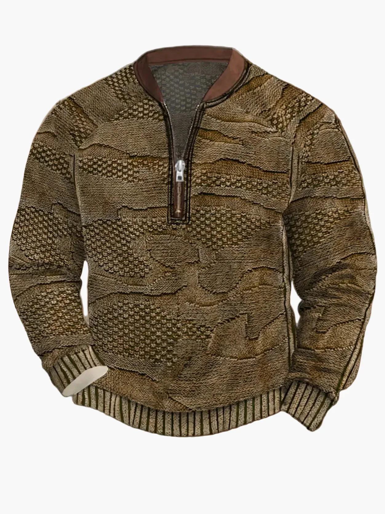 Herren Strickpullover Halbzip Street Style Modern Freizeit - Image 13
