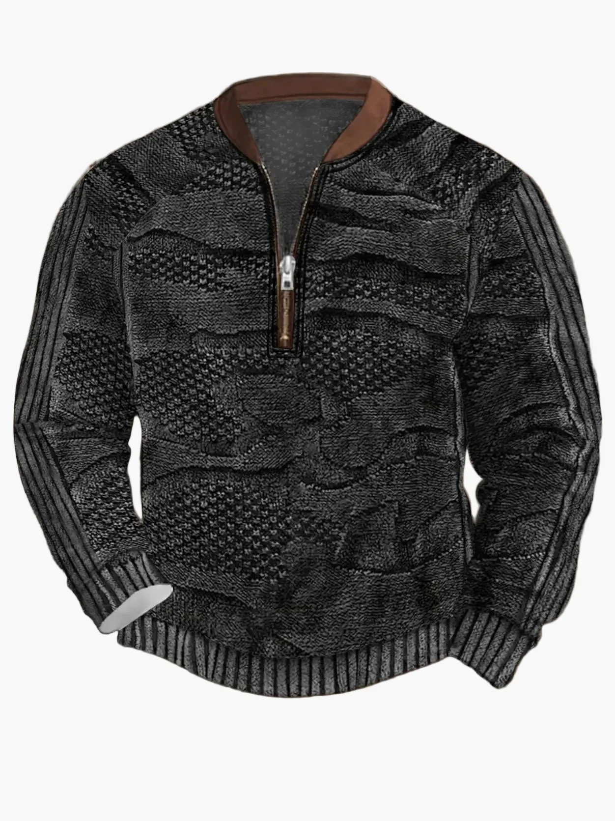 Herren Strickpullover Halbzip Street Style Modern Freizeit - Image 14