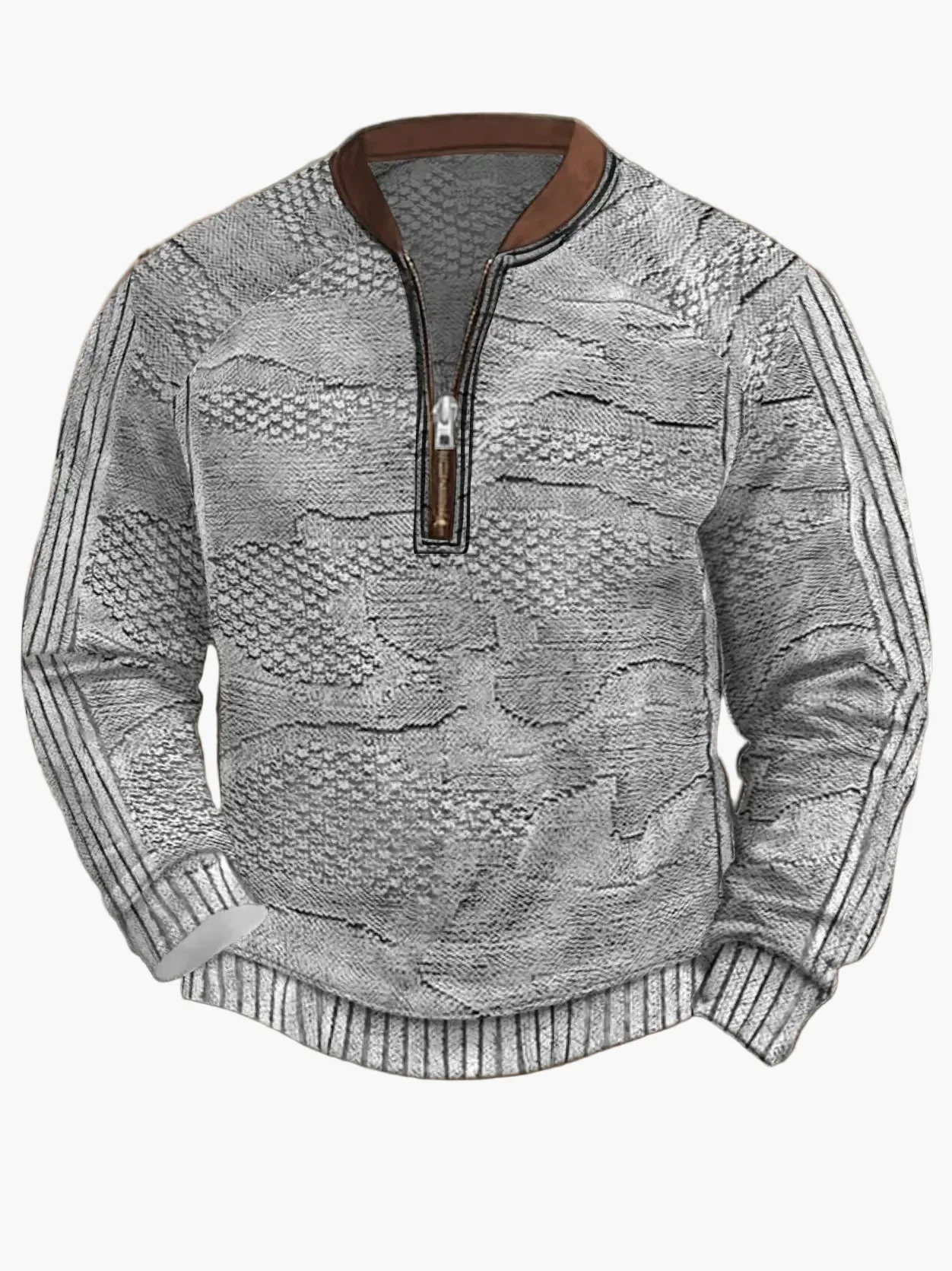Herren Strickpullover Halbzip Street Style Modern Freizeit - Image 15