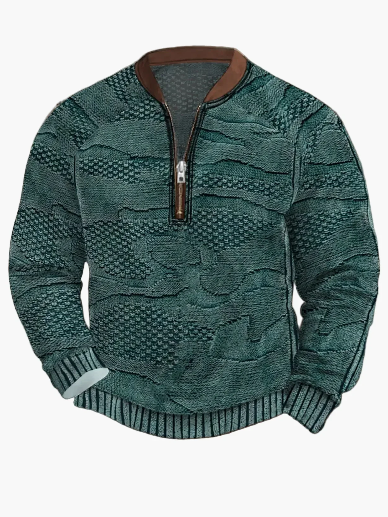 Herren Strickpullover Halbzip Street Style Modern Freizeit - Image 16