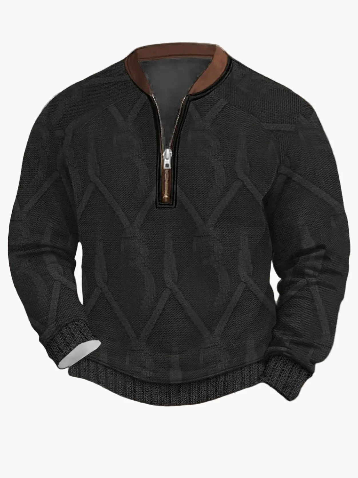 Herren Strickpullover Halbzip Street Style Modern Freizeit - Image 17