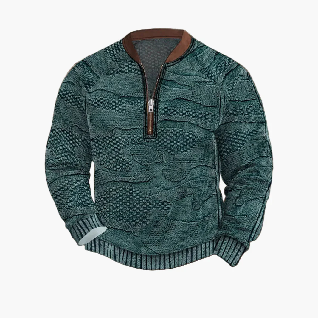 Herren Strickpullover Halbzip Street Style Modern Freizeit - Image 2