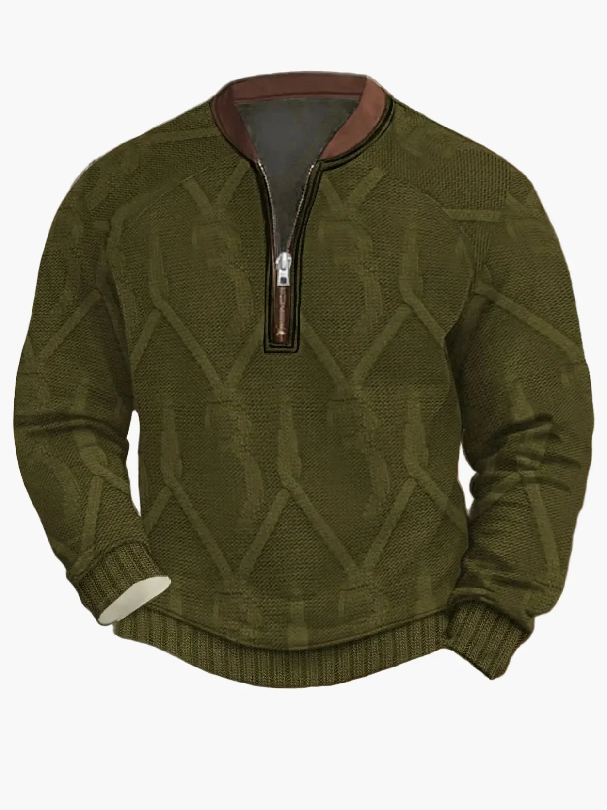 Herren Strickpullover Halbzip Street Style Modern Freizeit - Image 20