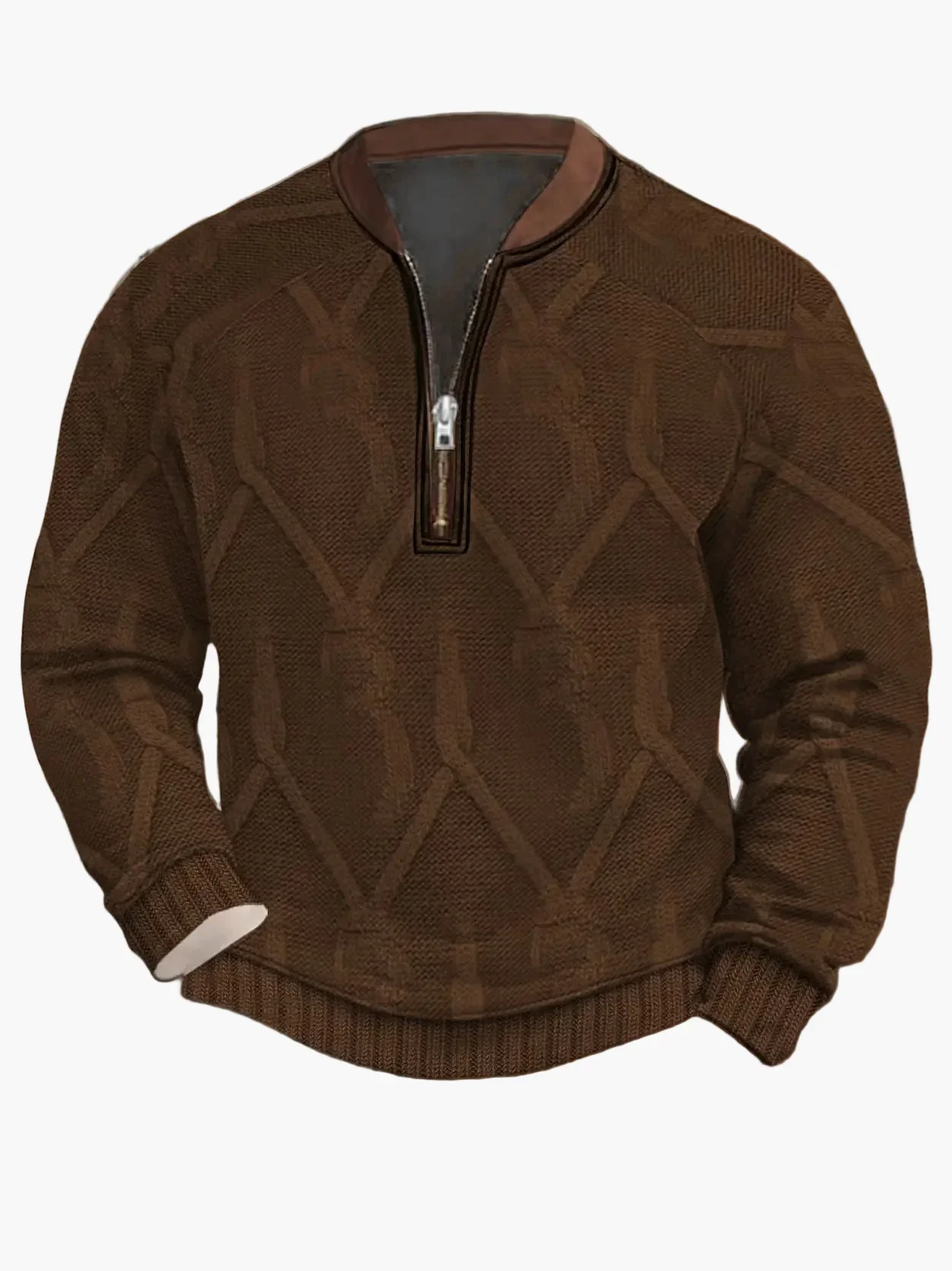Herren Strickpullover Halbzip Street Style Modern Freizeit - Image 21