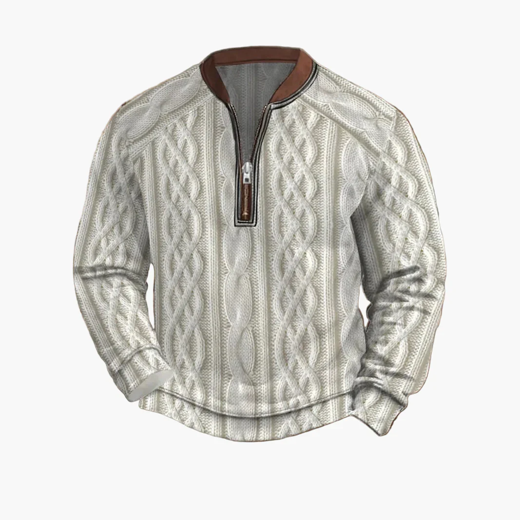 Herren Strickpullover Halbzip Street Style Modern Freizeit - Image 3