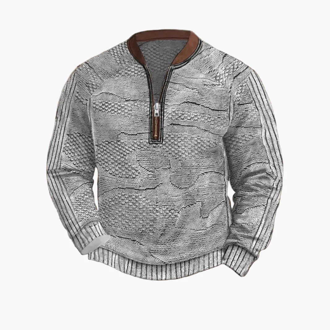 Herren Strickpullover Halbzip Street Style Modern Freizeit - Image 4