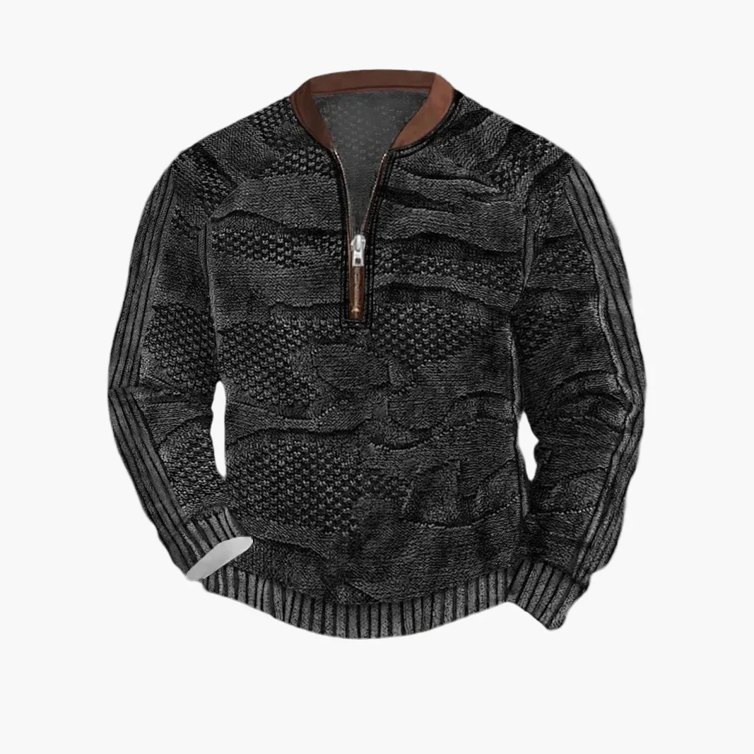 Herren Strickpullover Halbzip Street Style Modern Freizeit - Image 5