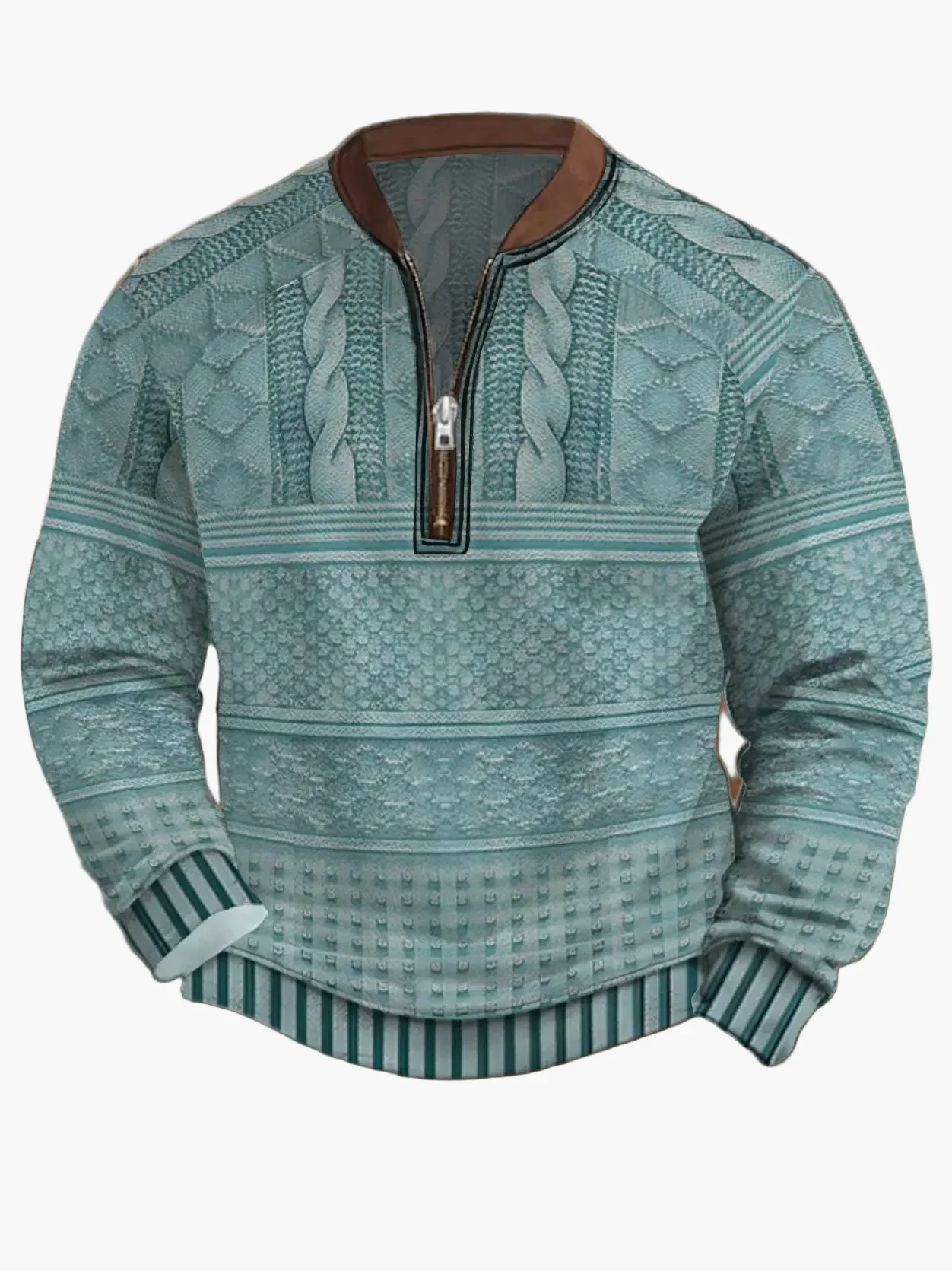 Herren Strickpullover Halbzip Street Style Modern Freizeit - Image 6