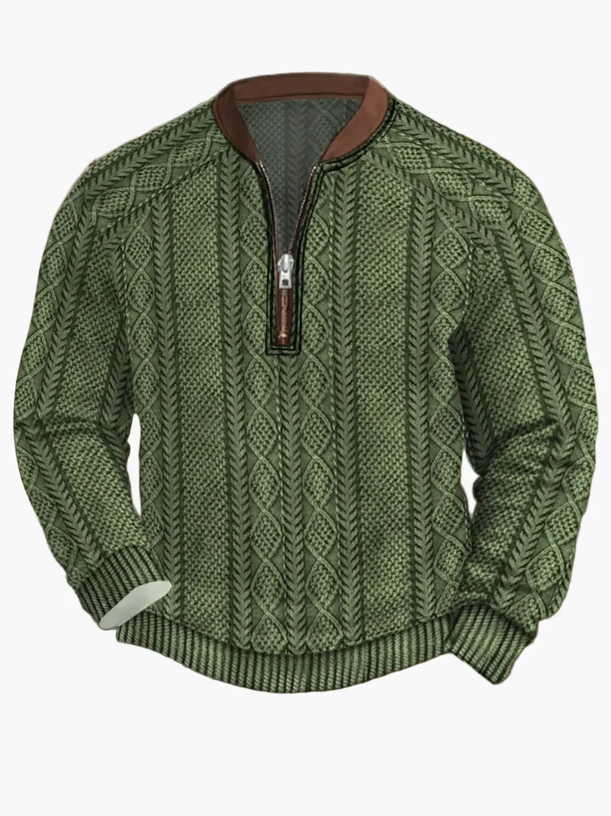 Herren Strickpullover Halbzip Street Style Modern Freizeit - Image 7