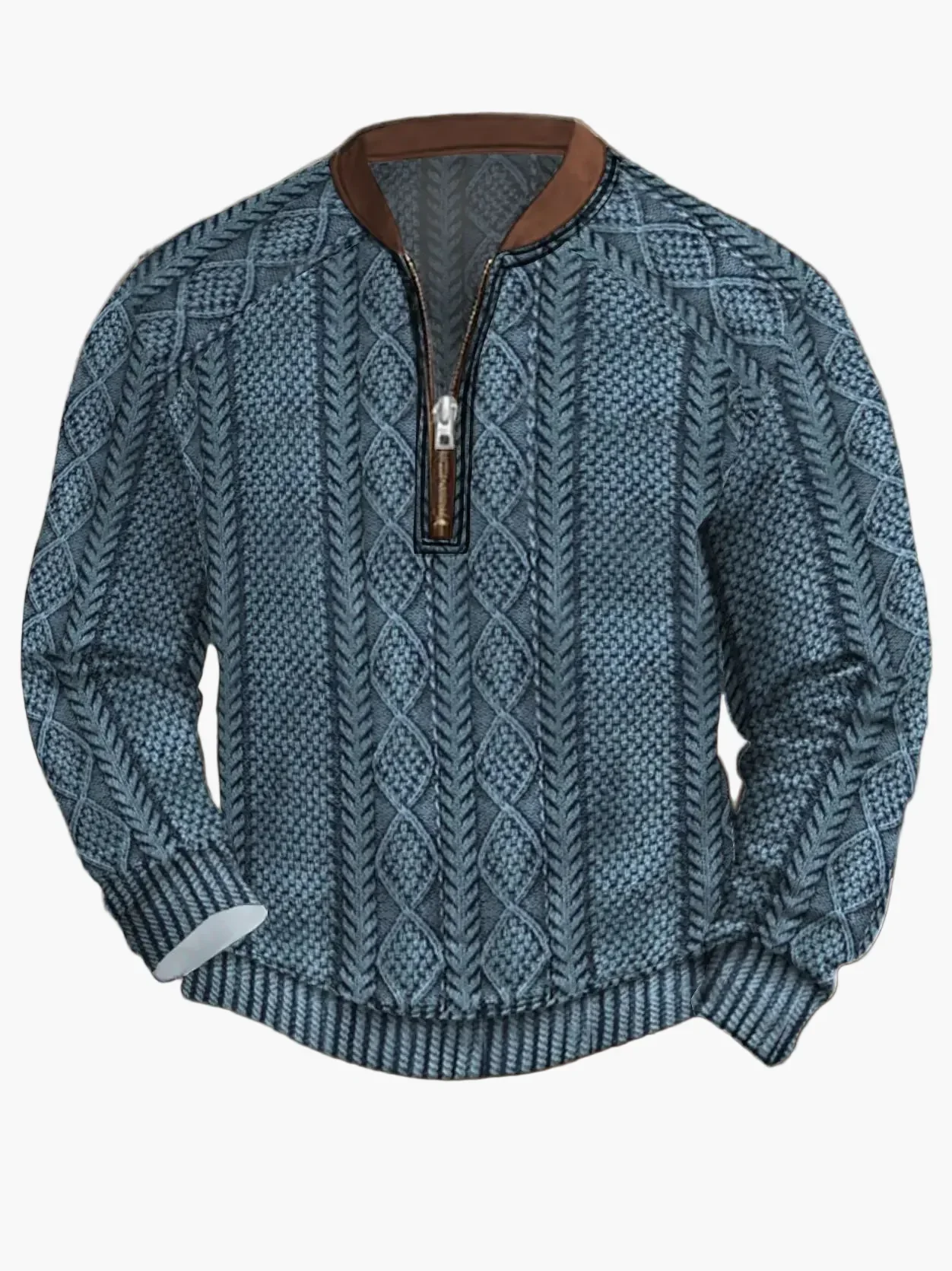 Herren Strickpullover Halbzip Street Style Modern Freizeit - Image 8