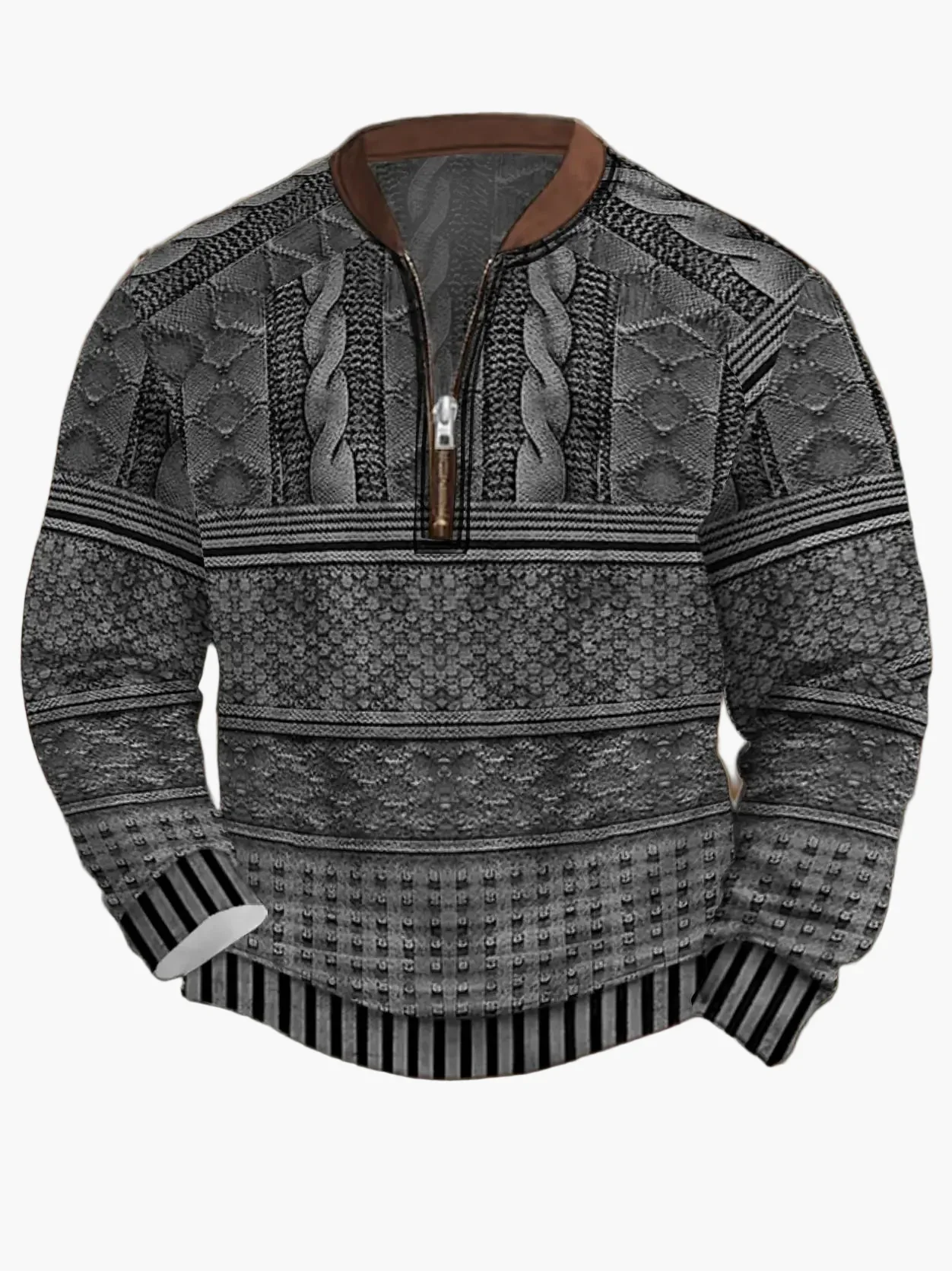 Herren Strickpullover Halbzip Street Style Modern Freizeit - Image 9