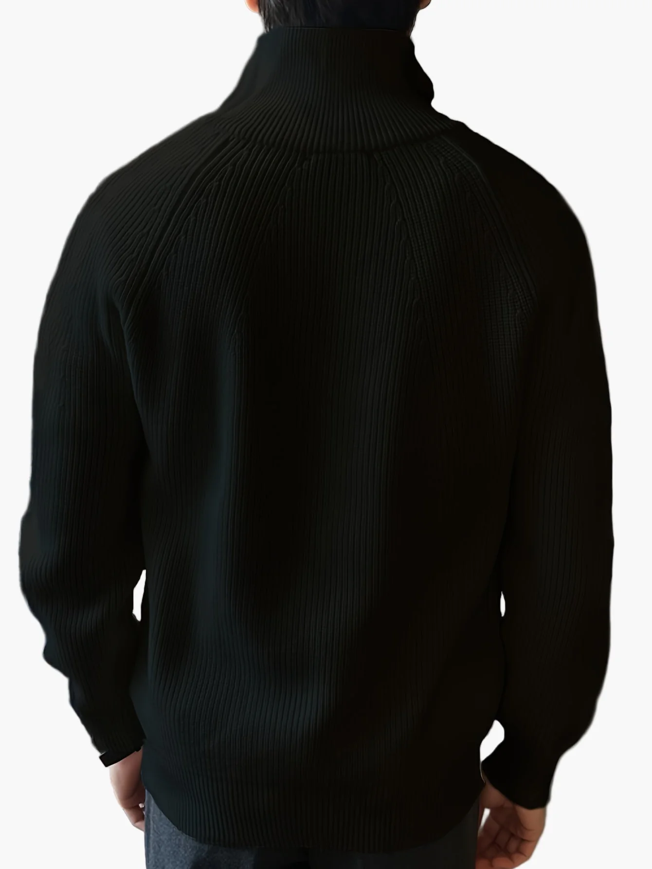 Herren Strickpullover mit Reißverschluss und Stehkragen – Modernes Casual Design für Herbst und Winter - Image 3